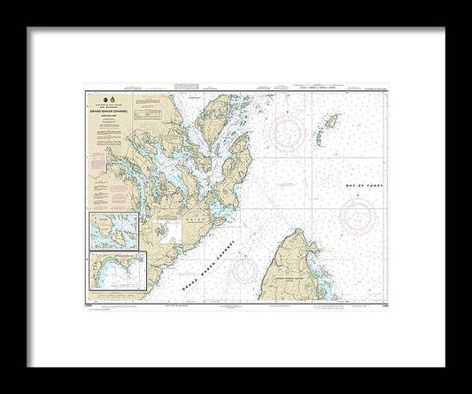 Nautical Chart-13394 Grand Manan Channel Northern Part, North Head-flagg Cove - Framed Print