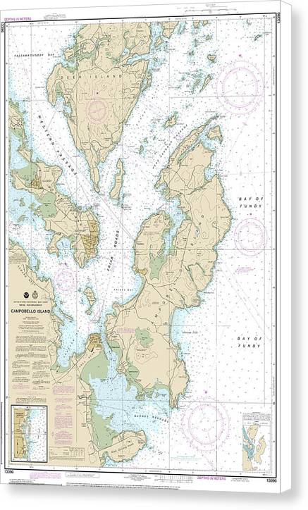 Nautical Chart-13396 Campobello Island, Eastport Harbor - Canvas Print