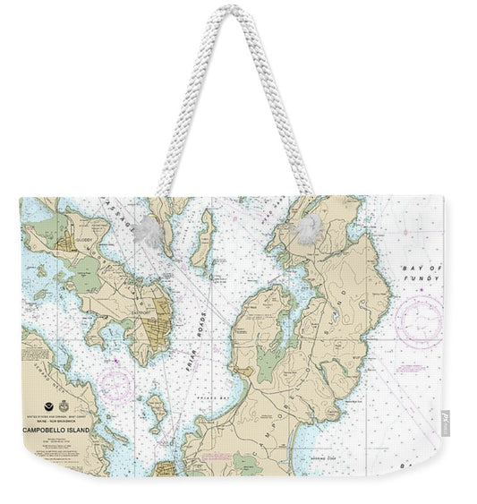 Nautical Chart-13396 Campobello Island, Eastport Harbor - Weekender Tote Bag