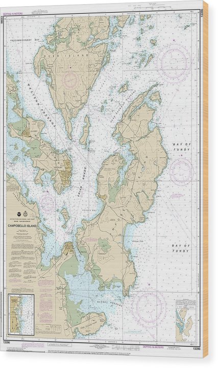 Nautical Chart-13396 Campobello Island, Eastport Harbor Wood Print