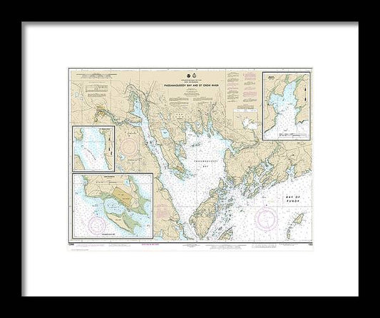 Nautical Chart-13398 Passamaquoddy Bay-st Croix River, Beaver Harbor, Saint Andrews, Todds Point - Framed Print