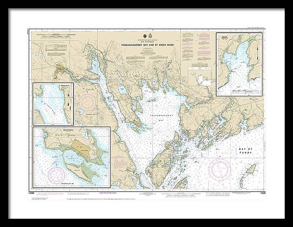 Nautical Chart-13398 Passamaquoddy Bay-st Croix River, Beaver Harbor, Saint Andrews, Todds Point - Framed Print