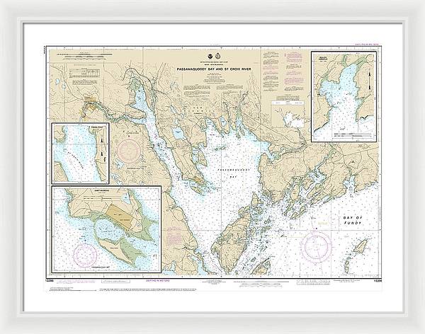 Nautical Chart-13398 Passamaquoddy Bay-st Croix River, Beaver Harbor, Saint Andrews, Todds Point - Framed Print