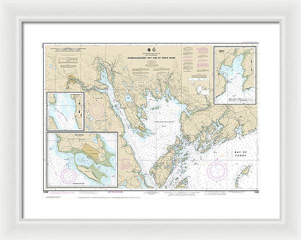 Nautical Chart-13398 Passamaquoddy Bay-st Croix River, Beaver Harbor, Saint Andrews, Todds Point - Framed Print