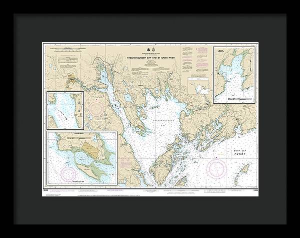 Nautical Chart-13398 Passamaquoddy Bay-st Croix River, Beaver Harbor, Saint Andrews, Todds Point - Framed Print