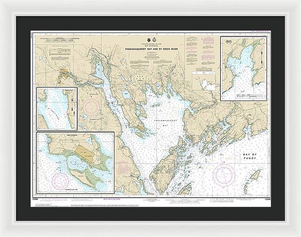 Nautical Chart-13398 Passamaquoddy Bay-st Croix River, Beaver Harbor, Saint Andrews, Todds Point - Framed Print