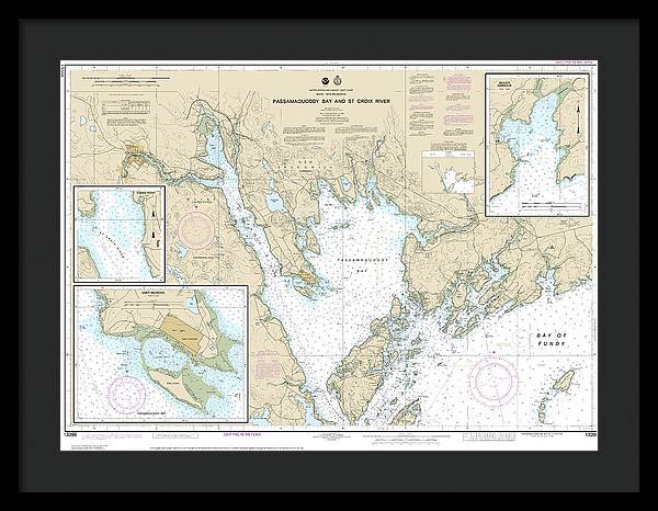 Nautical Chart-13398 Passamaquoddy Bay-st Croix River, Beaver Harbor, Saint Andrews, Todds Point - Framed Print