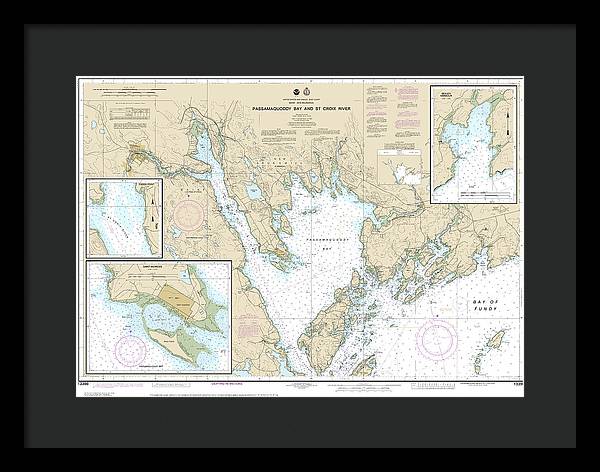 Nautical Chart-13398 Passamaquoddy Bay-st Croix River, Beaver Harbor, Saint Andrews, Todds Point - Framed Print