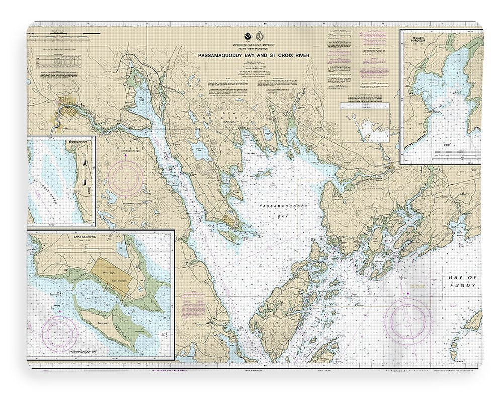 Nautical Chart-13398 Passamaquoddy Bay-st Croix River, Beaver Harbor, Saint Andrews, Todds Point - Blanket