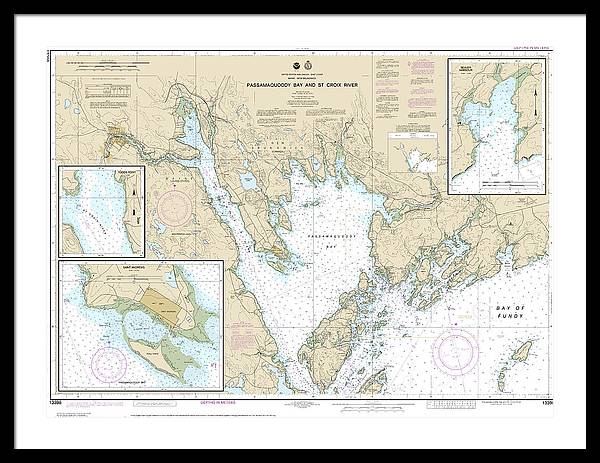 Nautical Chart-13398 Passamaquoddy Bay-st Croix River, Beaver Harbor, Saint Andrews, Todds Point - Framed Print