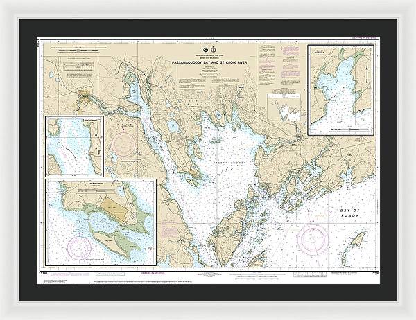 Nautical Chart-13398 Passamaquoddy Bay-st Croix River, Beaver Harbor, Saint Andrews, Todds Point - Framed Print