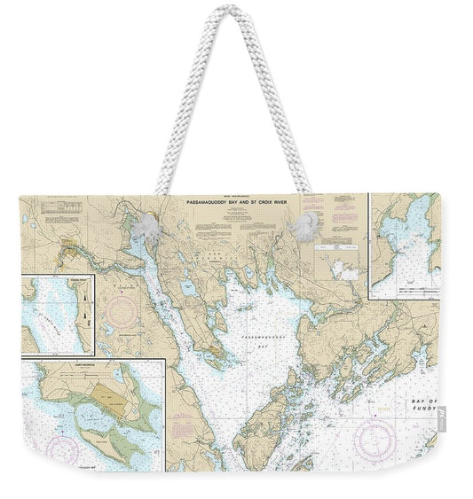 Nautical Chart-13398 Passamaquoddy Bay-st Croix River, Beaver Harbor, Saint Andrews, Todds Point - Weekender Tote Bag