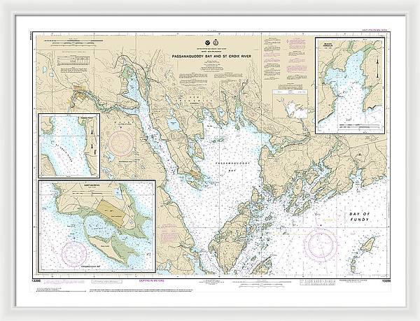 Nautical Chart-13398 Passamaquoddy Bay-st Croix River, Beaver Harbor, Saint Andrews, Todds Point - Framed Print