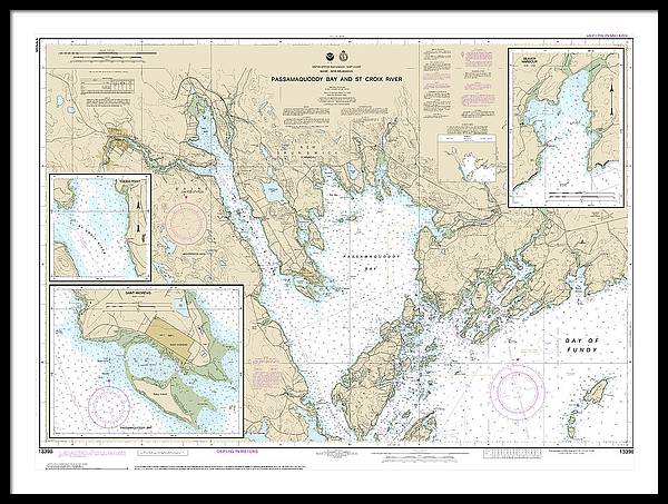 Nautical Chart-13398 Passamaquoddy Bay-st Croix River, Beaver Harbor, Saint Andrews, Todds Point - Framed Print