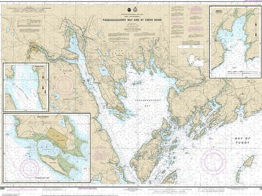 Nautical Chart 13398 Passamaquoddy Bay St Croix River, Beaver Harbor, Saint Andrews, Todds Point Puzzle