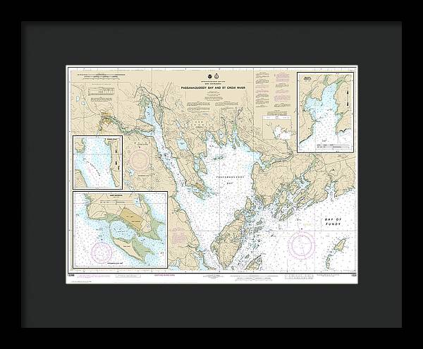 Nautical Chart-13398 Passamaquoddy Bay-st Croix River, Beaver Harbor, Saint Andrews, Todds Point - Framed Print