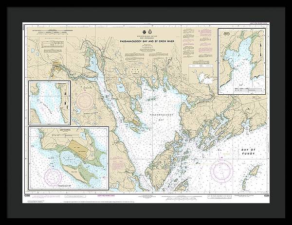 Nautical Chart-13398 Passamaquoddy Bay-st Croix River, Beaver Harbor, Saint Andrews, Todds Point - Framed Print