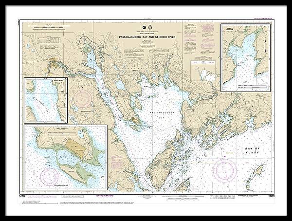 Nautical Chart-13398 Passamaquoddy Bay-st Croix River, Beaver Harbor, Saint Andrews, Todds Point - Framed Print