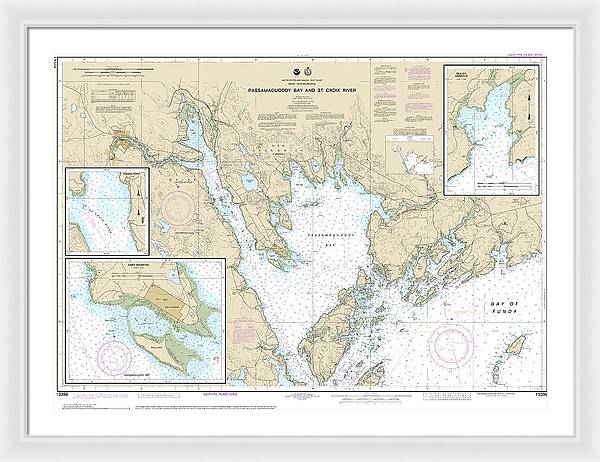 Nautical Chart-13398 Passamaquoddy Bay-st Croix River, Beaver Harbor, Saint Andrews, Todds Point - Framed Print