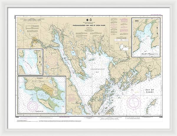 Nautical Chart-13398 Passamaquoddy Bay-st Croix River, Beaver Harbor, Saint Andrews, Todds Point - Framed Print