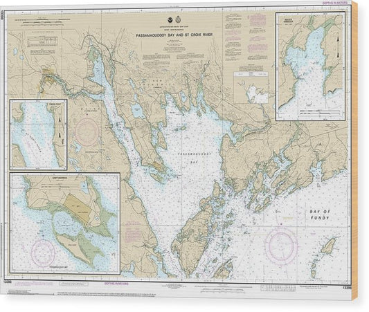 Nautical Chart-13398 Passamaquoddy Bay-St Croix River, Beaver Harbor, Saint Andrews, Todds Point Wood Print