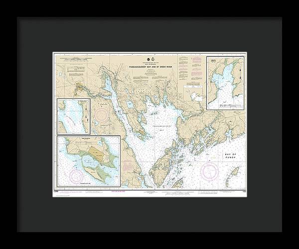 Nautical Chart-13398 Passamaquoddy Bay-st Croix River, Beaver Harbor, Saint Andrews, Todds Point - Framed Print