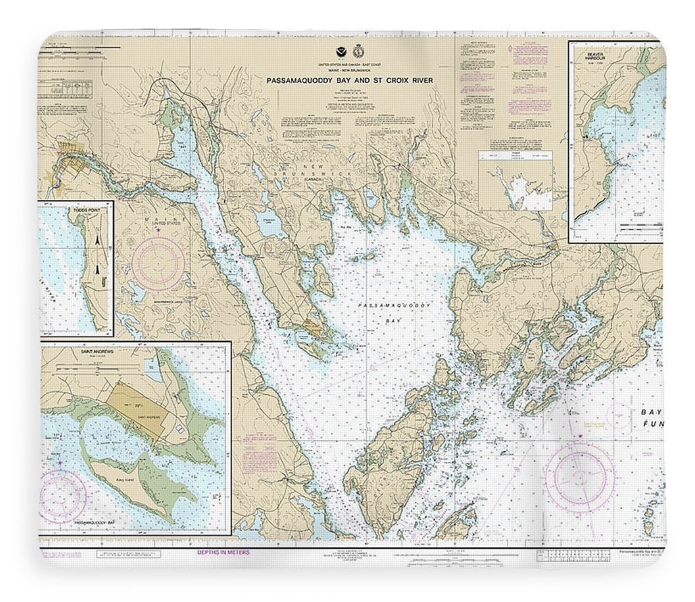 Nautical Chart-13398 Passamaquoddy Bay-st Croix River, Beaver Harbor, Saint Andrews, Todds Point - Blanket