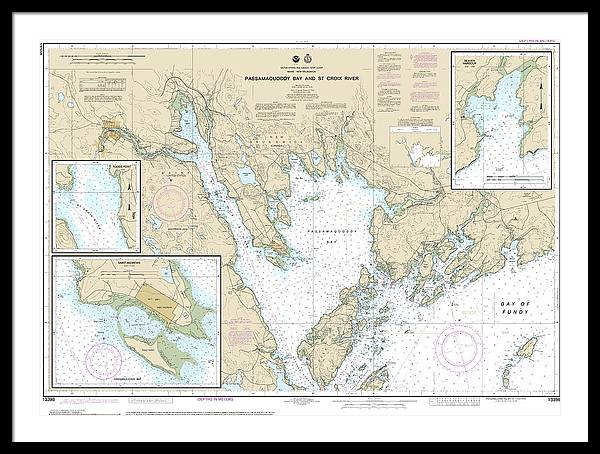 Nautical Chart-13398 Passamaquoddy Bay-st Croix River, Beaver Harbor, Saint Andrews, Todds Point - Framed Print