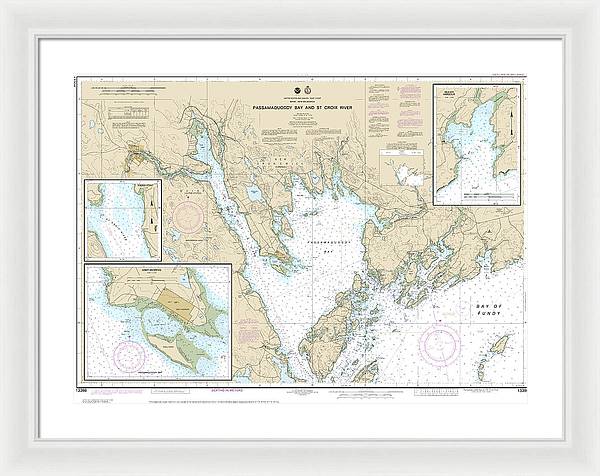 Nautical Chart-13398 Passamaquoddy Bay-st Croix River, Beaver Harbor, Saint Andrews, Todds Point - Framed Print