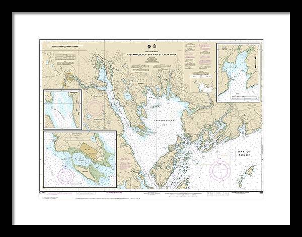 Nautical Chart-13398 Passamaquoddy Bay-st Croix River, Beaver Harbor, Saint Andrews, Todds Point - Framed Print