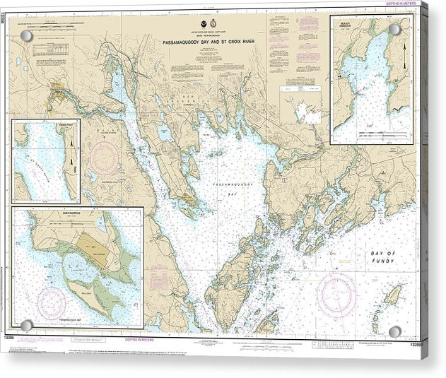 Nautical Chart-13398 Passamaquoddy Bay-st Croix River, Beaver Harbor, Saint Andrews, Todds Point - Acrylic Print