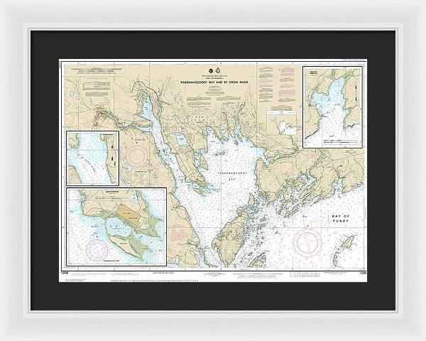 Nautical Chart-13398 Passamaquoddy Bay-st Croix River, Beaver Harbor, Saint Andrews, Todds Point - Framed Print