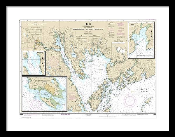 Nautical Chart-13398 Passamaquoddy Bay-st Croix River, Beaver Harbor, Saint Andrews, Todds Point - Framed Print