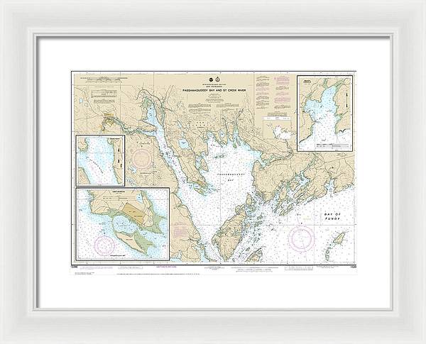 Nautical Chart-13398 Passamaquoddy Bay-st Croix River, Beaver Harbor, Saint Andrews, Todds Point - Framed Print