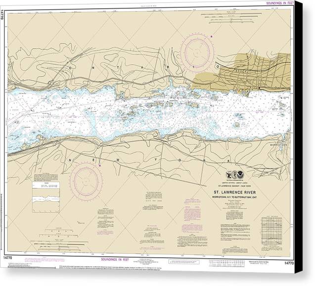 Nautical Chart-14770 Morristown, Ny-butternut, Ont - Canvas Print