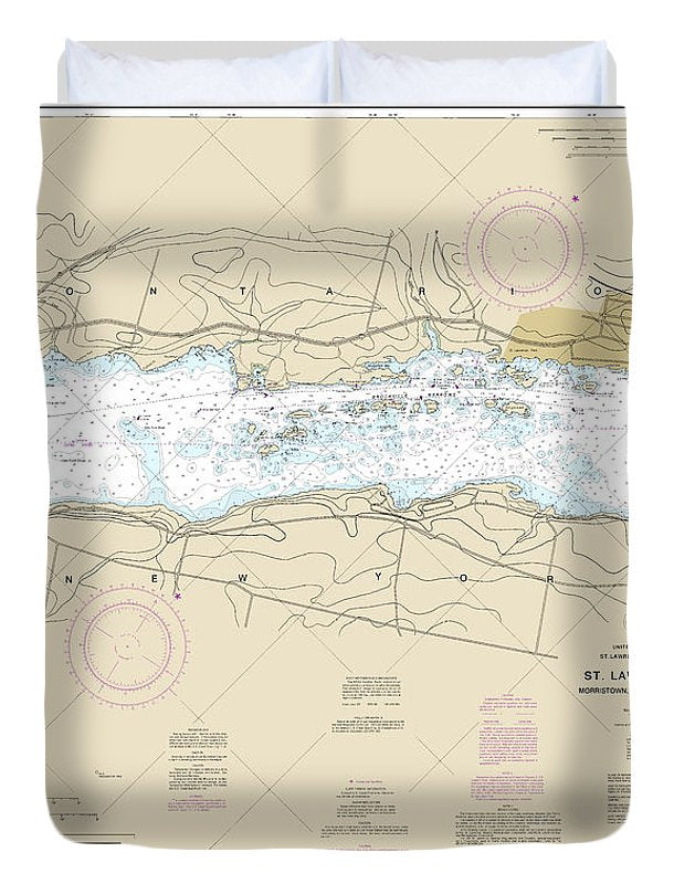 Nautical Chart-14770 Morristown, Ny-butternut, Ont - Duvet Cover