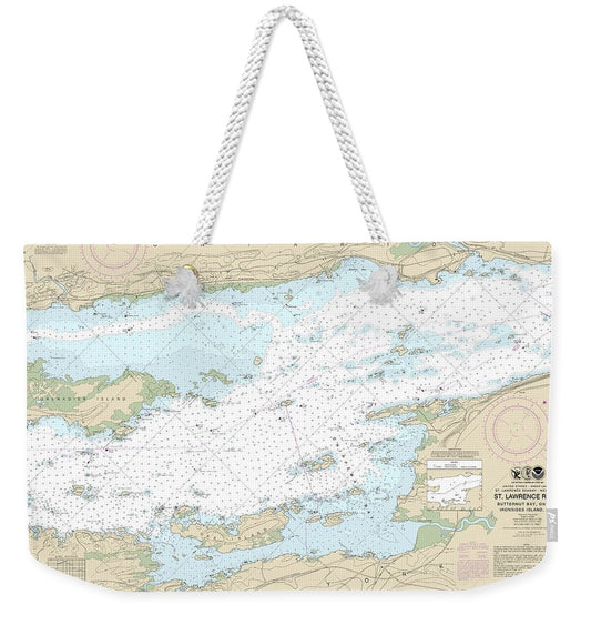 Nautical Chart-14771 Butternut Bay, Ont,-ironsides L, Ny - Weekender Tote Bag