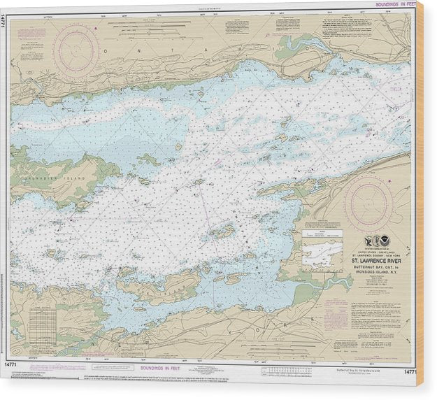 Nautical Chart-14771 Butternut Bay, Ont,-Ironsides L, Ny Wood Print