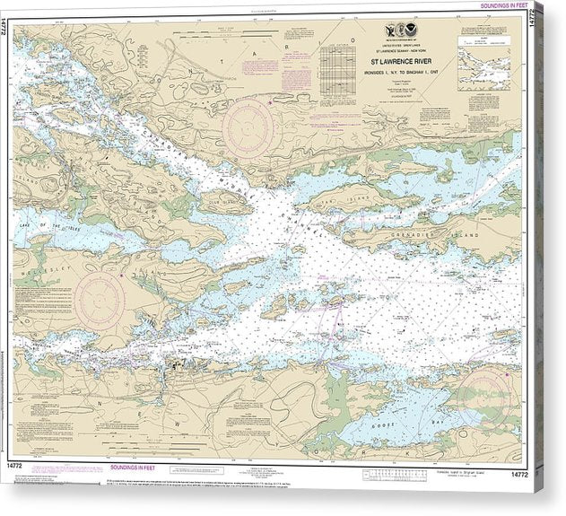 Nautical Chart-14772 Ironsides L, Ny,-Bingham L, Ont  Acrylic Print