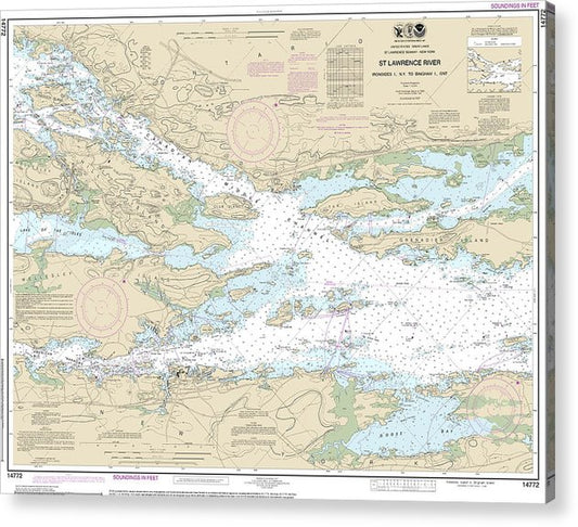 Nautical Chart-14772 Ironsides L, Ny,-Bingham L, Ont  Acrylic Print