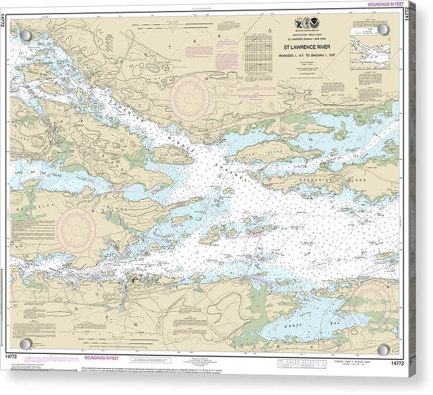 Nautical Chart-14772 Ironsides L, Ny,-bingham L, Ont - Acrylic Print