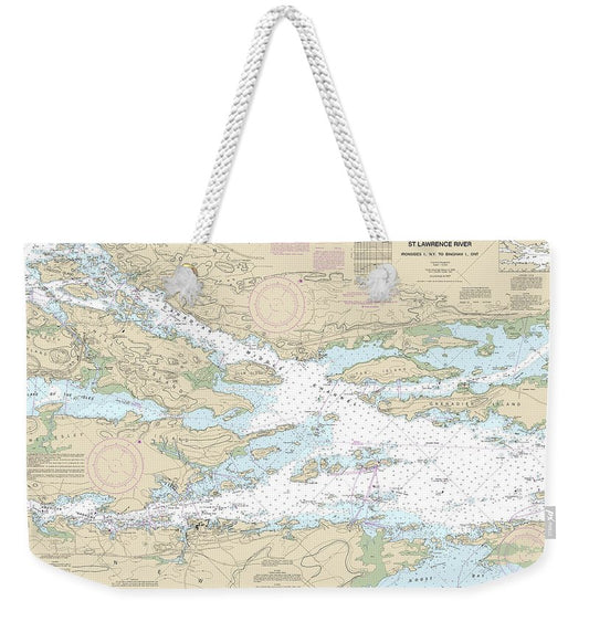 Nautical Chart-14772 Ironsides L, Ny,-bingham L, Ont - Weekender Tote Bag