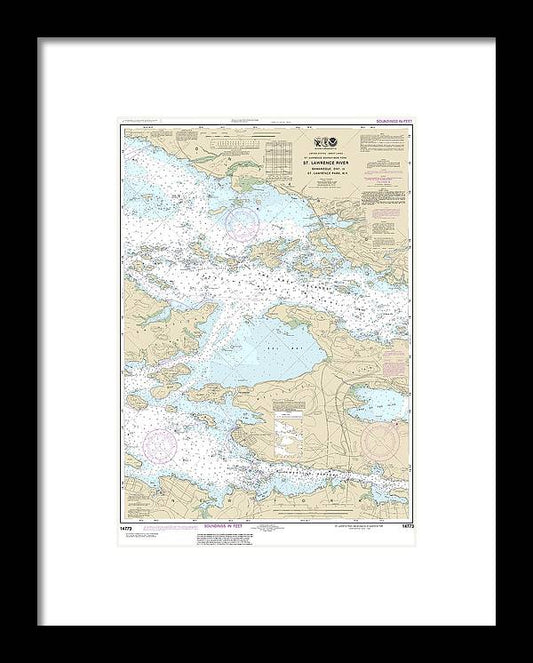 A beuatiful Framed Print of the Nautical Chart-14773 Gananoque, Ont,-St Lawrence Park Ny by SeaKoast