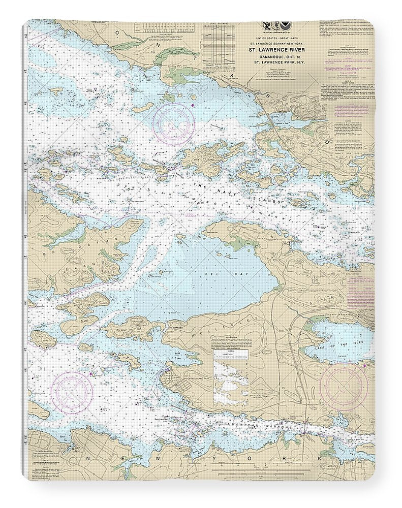 Nautical Chart-14773 Gananoque, Ont,-st Lawrence Park Ny - Blanket