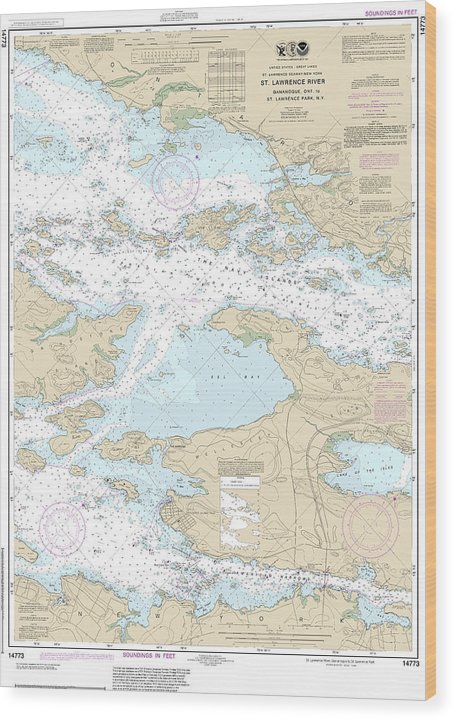 Nautical Chart-14773 Gananoque, Ont,-St Lawrence Park Ny Wood Print