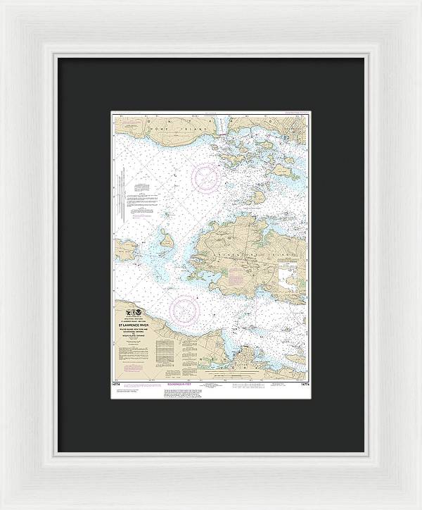 Nautical Chart-14774 Round I, Ny,-gananoque, Ont,-wolfe I, Ont - Framed Print