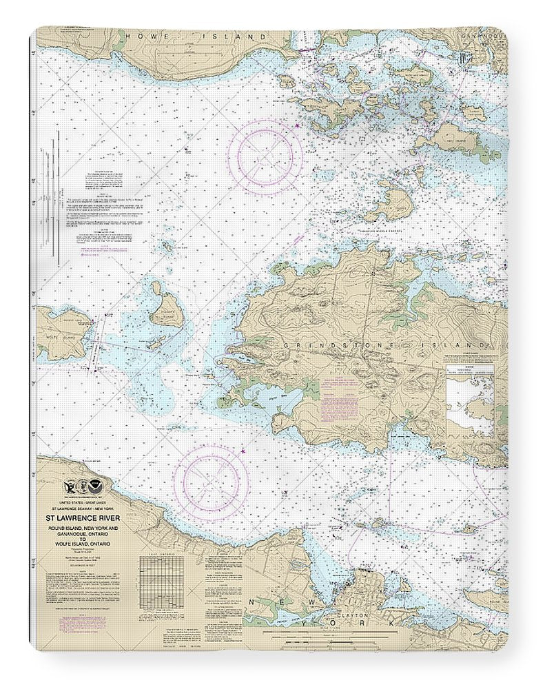 Nautical Chart-14774 Round I, Ny,-gananoque, Ont,-wolfe I, Ont - Blanket