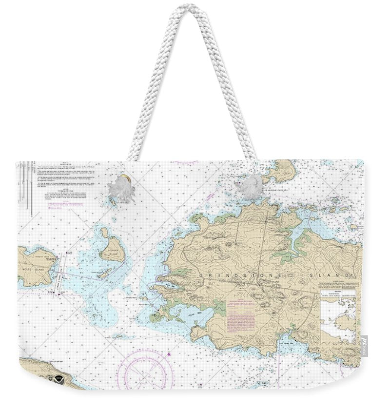 Nautical Chart-14774 Round I, Ny,-gananoque, Ont,-wolfe I, Ont - Weekender Tote Bag