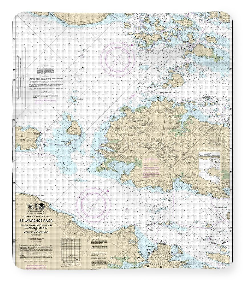 Nautical Chart-14774 Round I, Ny,-gananoque, Ont,-wolfe I, Ont - Blanket