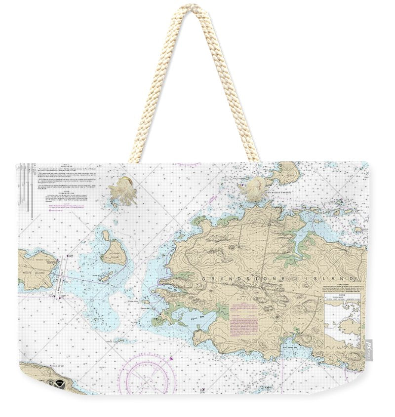 Nautical Chart-14774 Round I, Ny,-gananoque, Ont,-wolfe I, Ont - Weekender Tote Bag